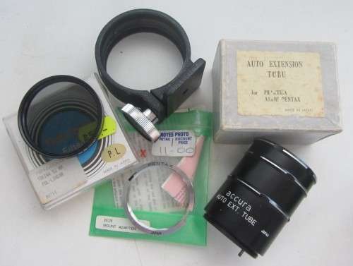 Pentax Combo-Mount Adapter K/Tokina 52mm Pol-linear/Auto Ext/Bracket for Tripod....As per Photos