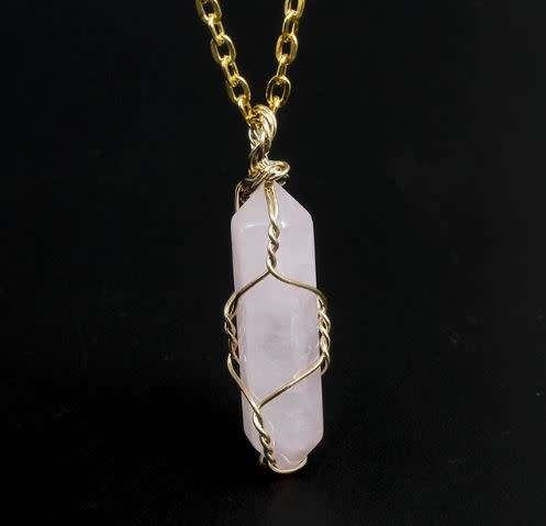 Rose Quartz Wired Pendant