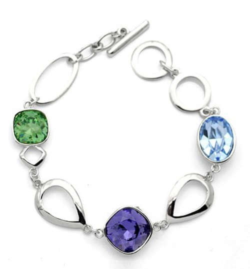 Crystal & White Gold Plated Bracelet