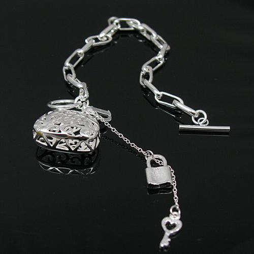 Sterling Silver Heart Charm Bracelet
