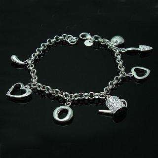 Sterling Silver Rolo Charm bracelet