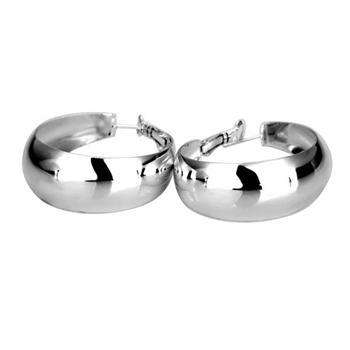Sterling Silver Oblong Hoop Earrings