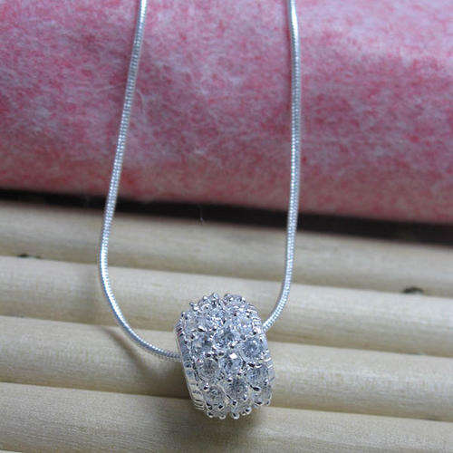 **Crazy Sale** 925 Stamped Sterling Silver Crystal Ball Necklace