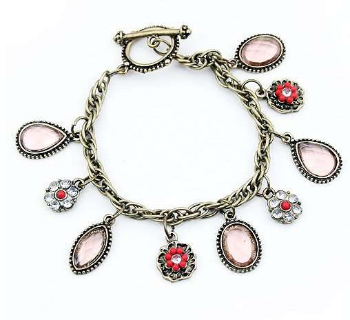 Teardrop & Flower gem stone bracelet