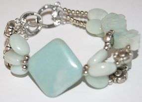 **CRAZY SALE** Natural amazon stone bracelet with heart clasp