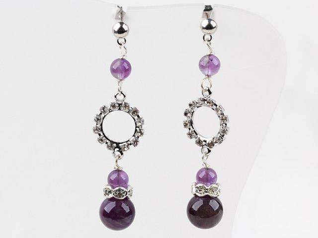 Dangle amethyst stud earrings