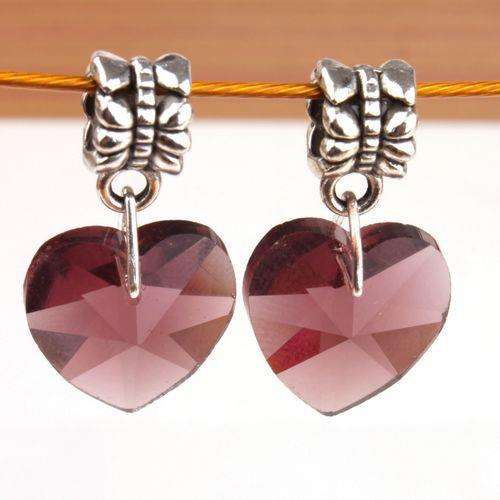 Crystal Coffee Heart Charm