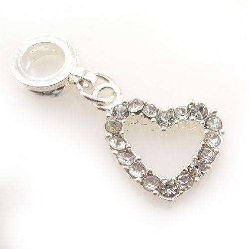 Clear Crystal Heart Charm
