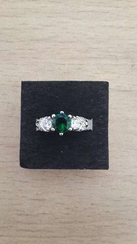 GREEN EMERALD C.Z RING