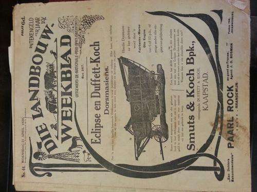 Vintage 1920 Landbou Weekblad - Afrikaan Shop