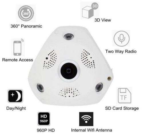 360 Degree HD Panoramic VR Security camera WI FI