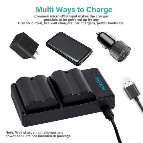 Beston Dual Charger with EN-EL15 Batteries- (NIKON)