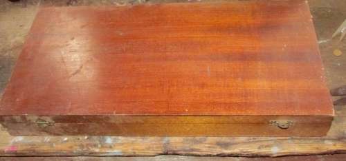 Large Vintage Wooden Cutlery Box (Empty)