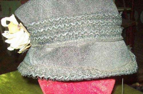 LADIES VINTAGE BLACK HAT WITH  - R95.00 POSTAGE INCLUDED