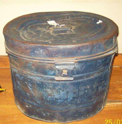 Old Steel Travelling Top Hat Box
