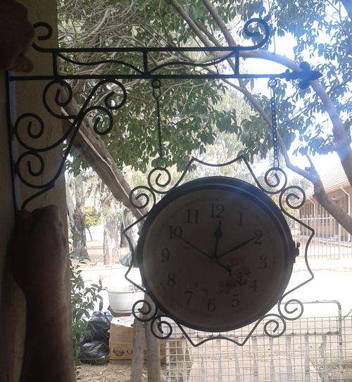 Double Faced Replica Railway Hanging Clock
