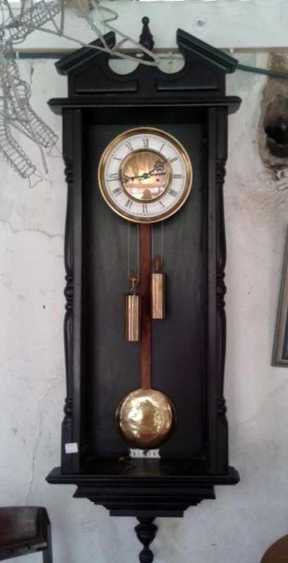 WALL CLOCK IN IMBUIA CABINET WITH GERMANIA CLOCK MECHANISM (LATE 1890's)