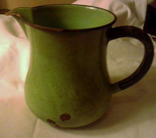 Shabby Green Enamel Jug
