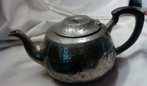 Hand Beaten Silver Plate Tea Pot - Please read description