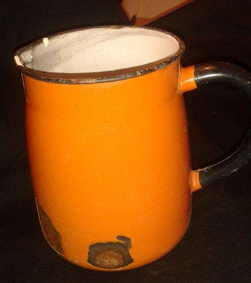 Vintage Enamel Orange Jug - +- 2LT