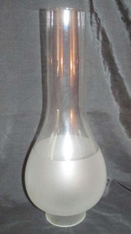Plain Etched glass lamp chimney