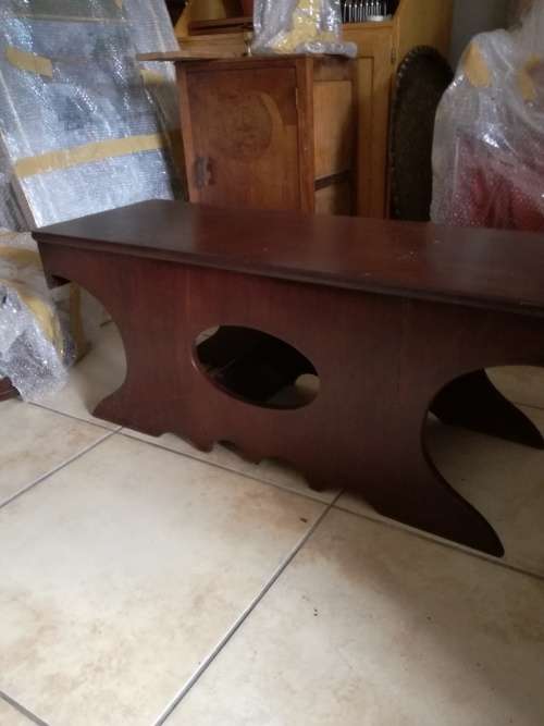 solid wooden bench