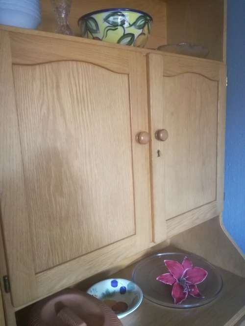 3 X solid oak wall units