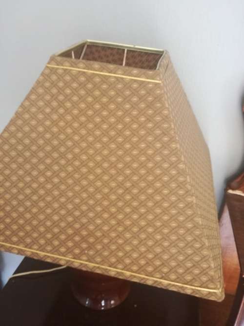 Vintage 1970s porcelain lamp with shade