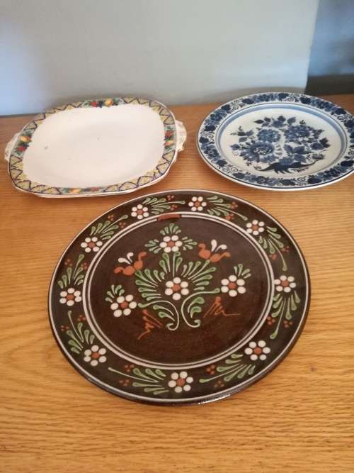3 X decorative plates Delft etc