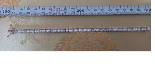 STUNNING TENNIS BRACELET SET WITH RECTANGULAR CUT WHITE CZ IN STERLING SILVER