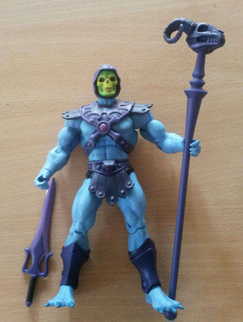 MOTU Classics Skeletor loose with card and accessories.
