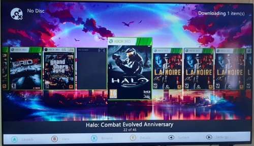 XBOX 360 Slim - 40+ games included - RGH3 Modded + 2 Controllers + Kinect + Wireless Steering Wheel
