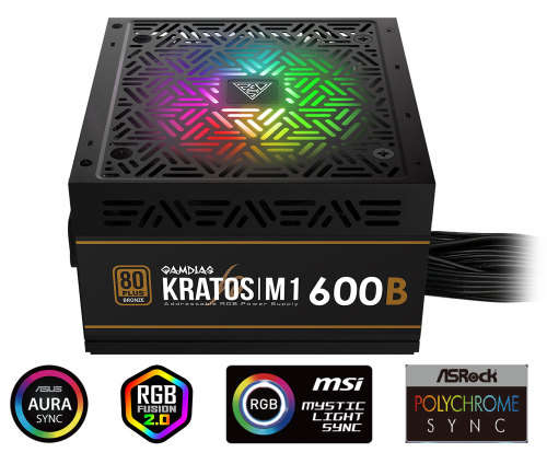 (Brand New Sealed) Gamdias KRATOS M1-600B RGB 600W Power Supply