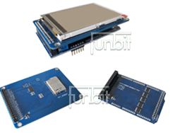 3.2" TFT LCD module with Touch Panel, SD Card Slot and a LCD Shield combo