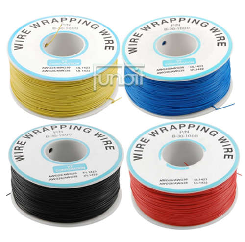 4X5m Flexible PCB Solderable Copper Wrapping Wire - AWG 30 (Four Colours)