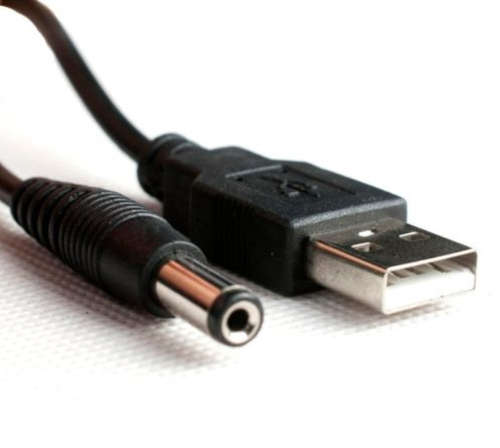 USB 2.0A Male to DC 5.5mm X 2.1mm Plug Cable