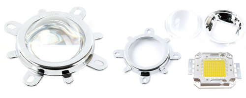 Set of 44mm Collimator + Reflector + Fixing Bracket for LED