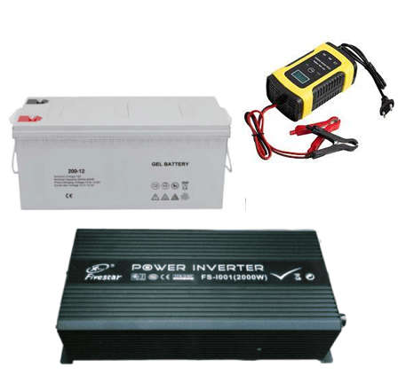 Loadshedding Combo 2KW with Gel Batteries