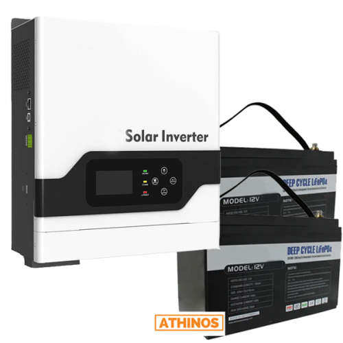 5000VA Hybrid Inverter, 5120WH Lithium Battery and 3000W Solar Panel
