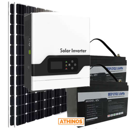 5000VA Hybrid Inverter, 5120WH Lithium Battery and 3000W Solar Panel