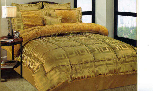 SPECIAL 7 PCE TOP QUALITY FAUX FUR QUILTED/COMFORTER SET - DOUBLE