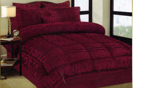 SPECIAL 7 PCE TOP QUALITY FAUX FUR QUILTED/COMFORTER SET - DOUBLE