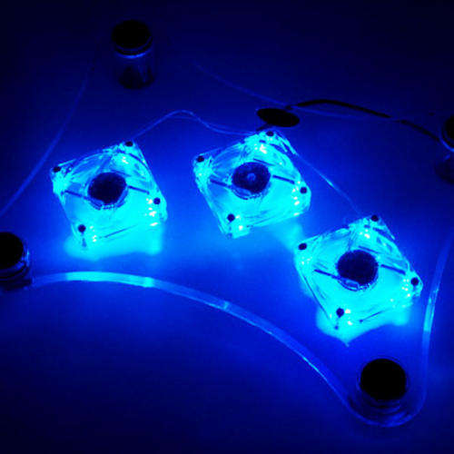 3 FAN - TRANSPARENT LAPTOP COOLING PAD WITH LED LIGHTS