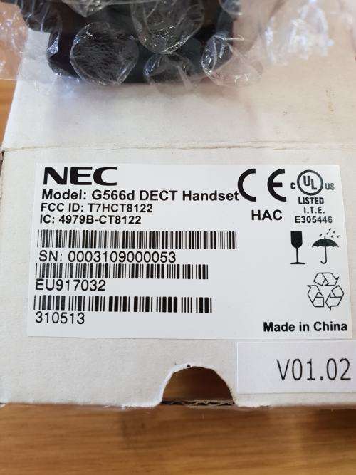 Nec DECT Wireless phone Handset G566 PBX with G66 desk charger