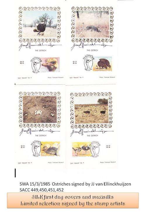 Maxisilk SWA Ostriches signed by artist