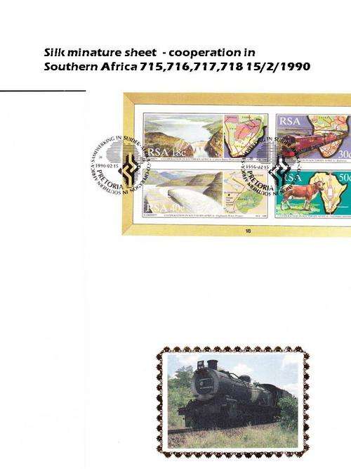 RSA Silk miniature sheet - SACC 715,716,717,718 15/2/1990