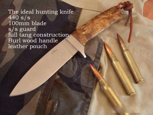 Drop point hunting knife