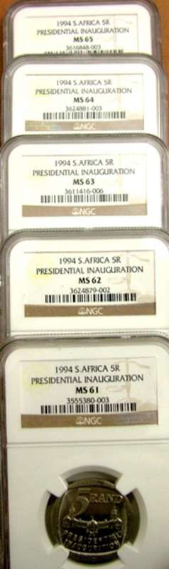 set MS 61 62 63 64 65 1994 PRESIDENTIAL INAUGURATION COINS //NGC//