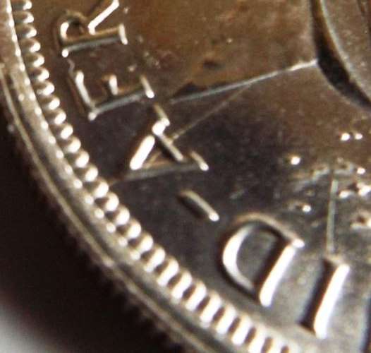 WOW 1952 cracked die  5 SHILLING b/unc
