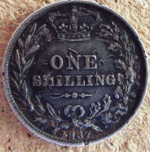 silver 1887 one shilling 925 silver GB coin